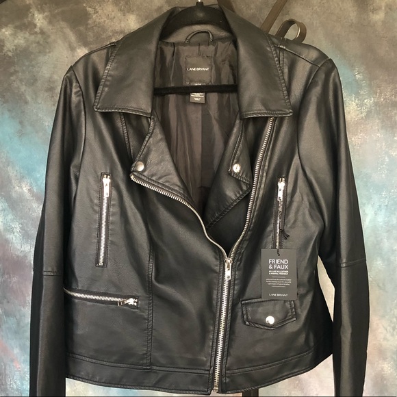 Lane Bryant Jackets & Blazers - Faux Leather Moto Jacket